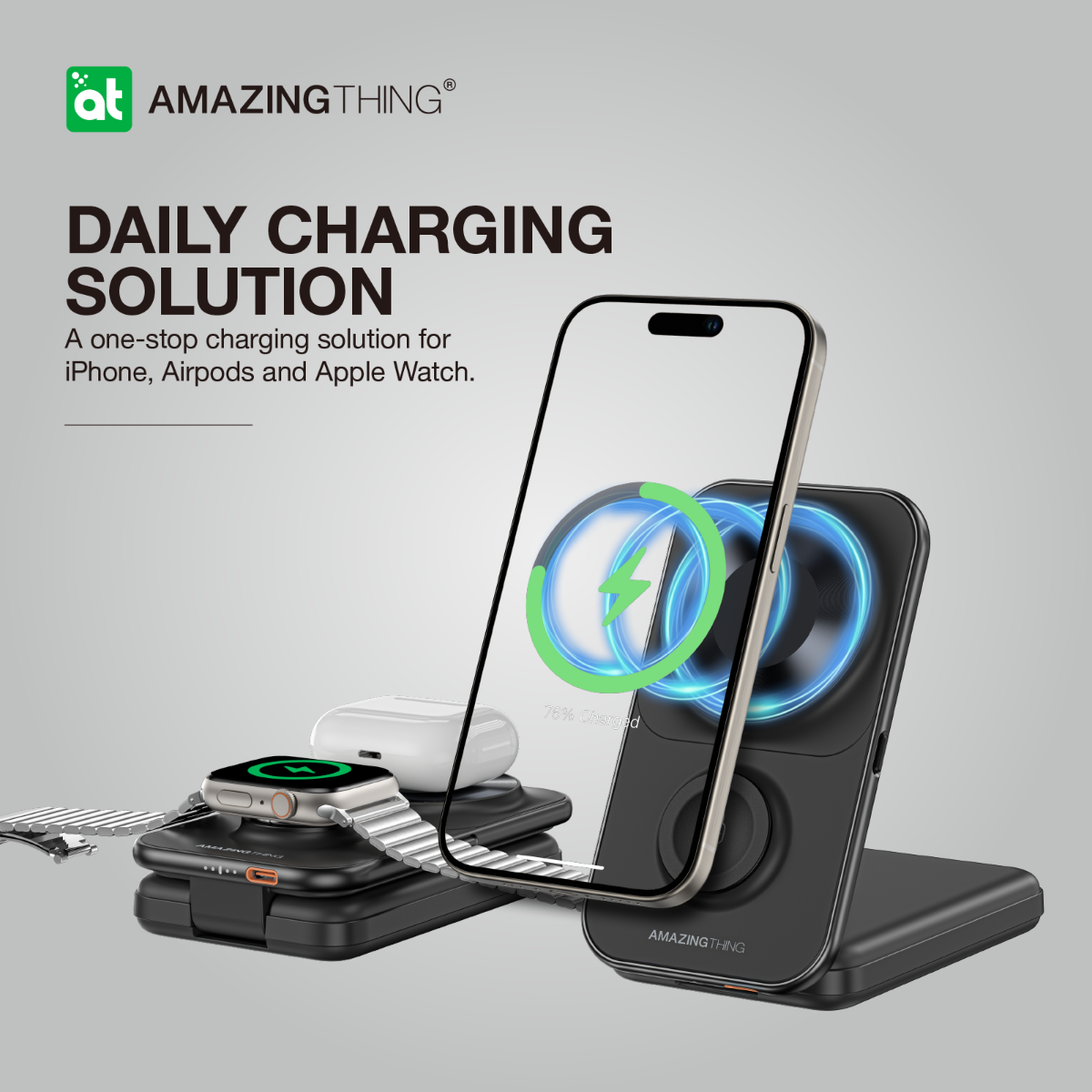 AMAZINGTHING 8000mAh MAGSAFE POWER STATION WITH STAND