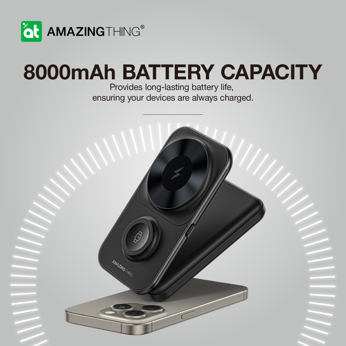 AMAZINGTHING 8000mAh MAGSAFE POWER STATION WITH STAND