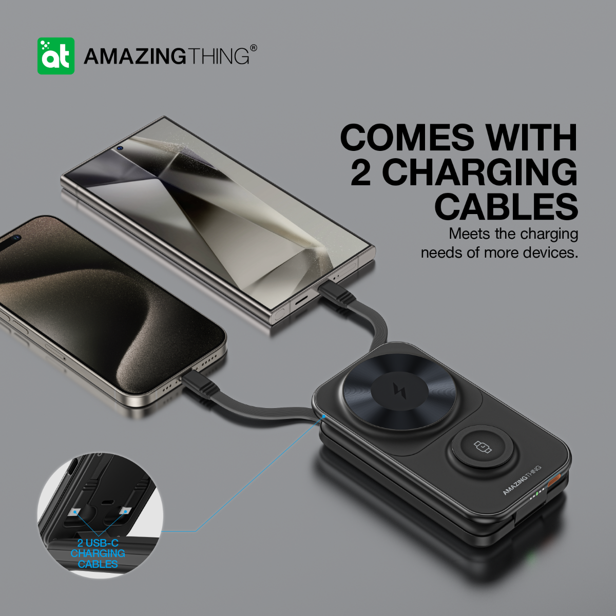 AMAZINGTHING 8000mAh MAGSAFE POWER STATION WITH STAND