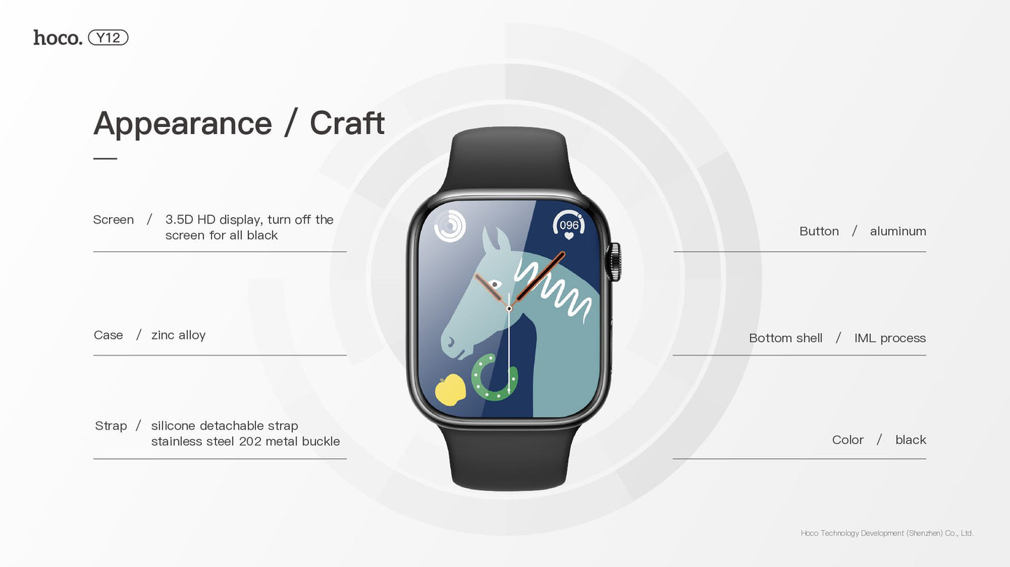 Hoco Y12 45mm Smart Sports Watch (Call Version) RRP $129