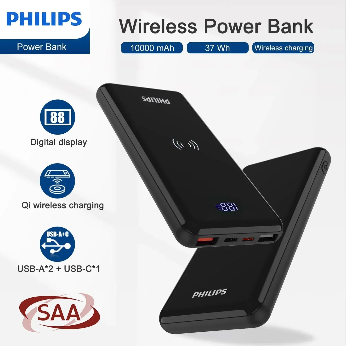 Philips Wireless 10,000mAh Power Bank (DLP9520C) RRP$89