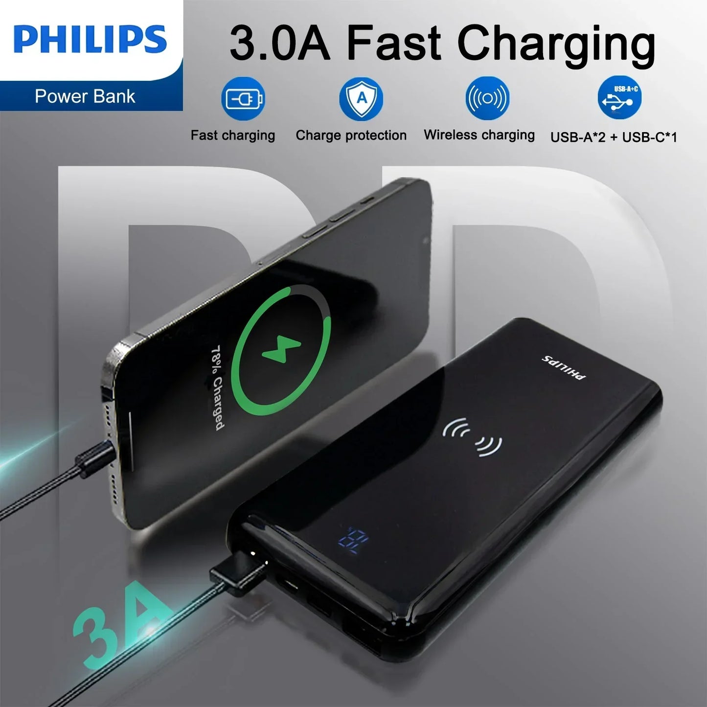 Philips Wireless 10,000mAh Power Bank (DLP9520C) RRP$89