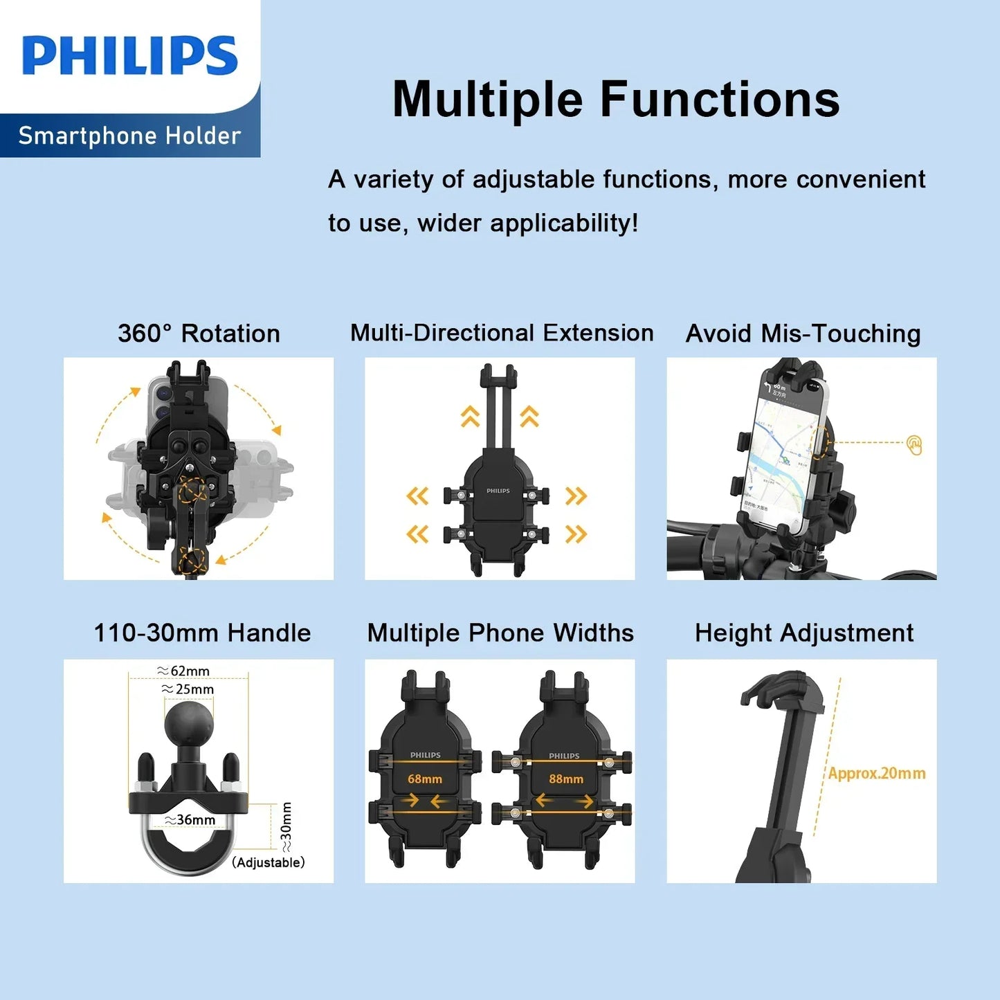 Philips Shockproof Phone Holder For Bike (DLK3536N) RRP $99
