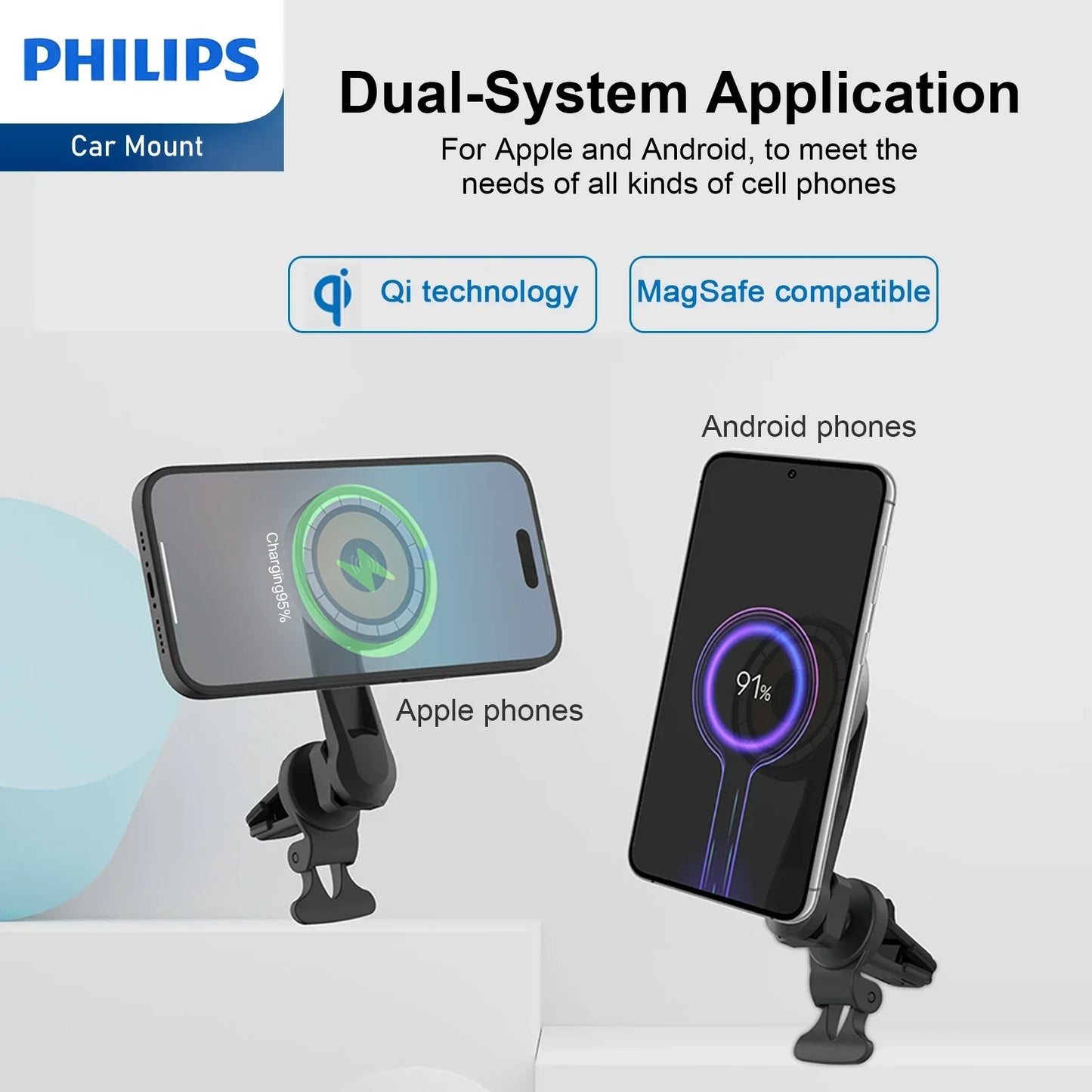 Philips Magnetic Wireless Charger Magsafe Qi Fast 15W Charging Black DLK3539Q $99
