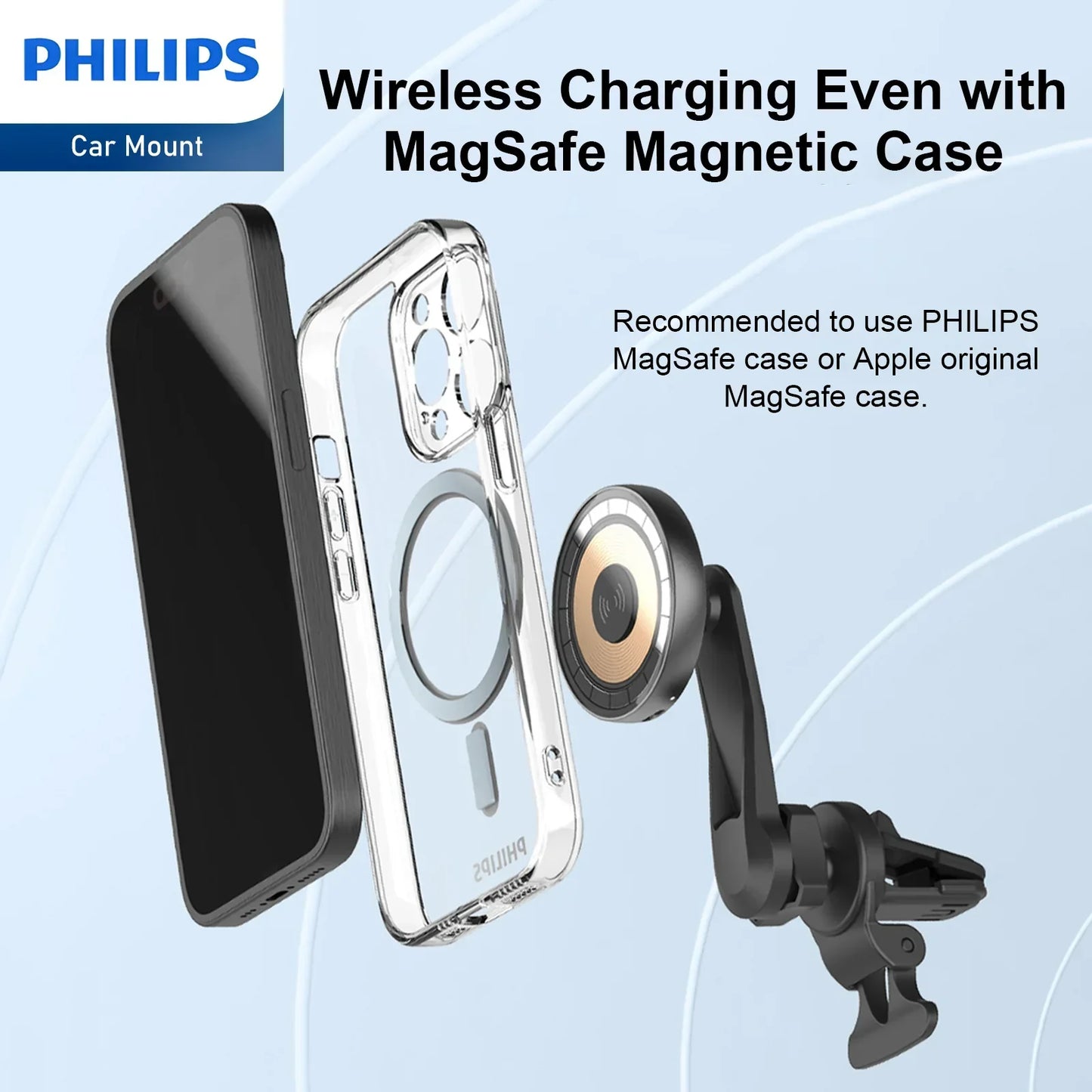 Philips Magnetic Wireless Charger Magsafe Qi Fast 15W Charging Black DLK3539Q $99