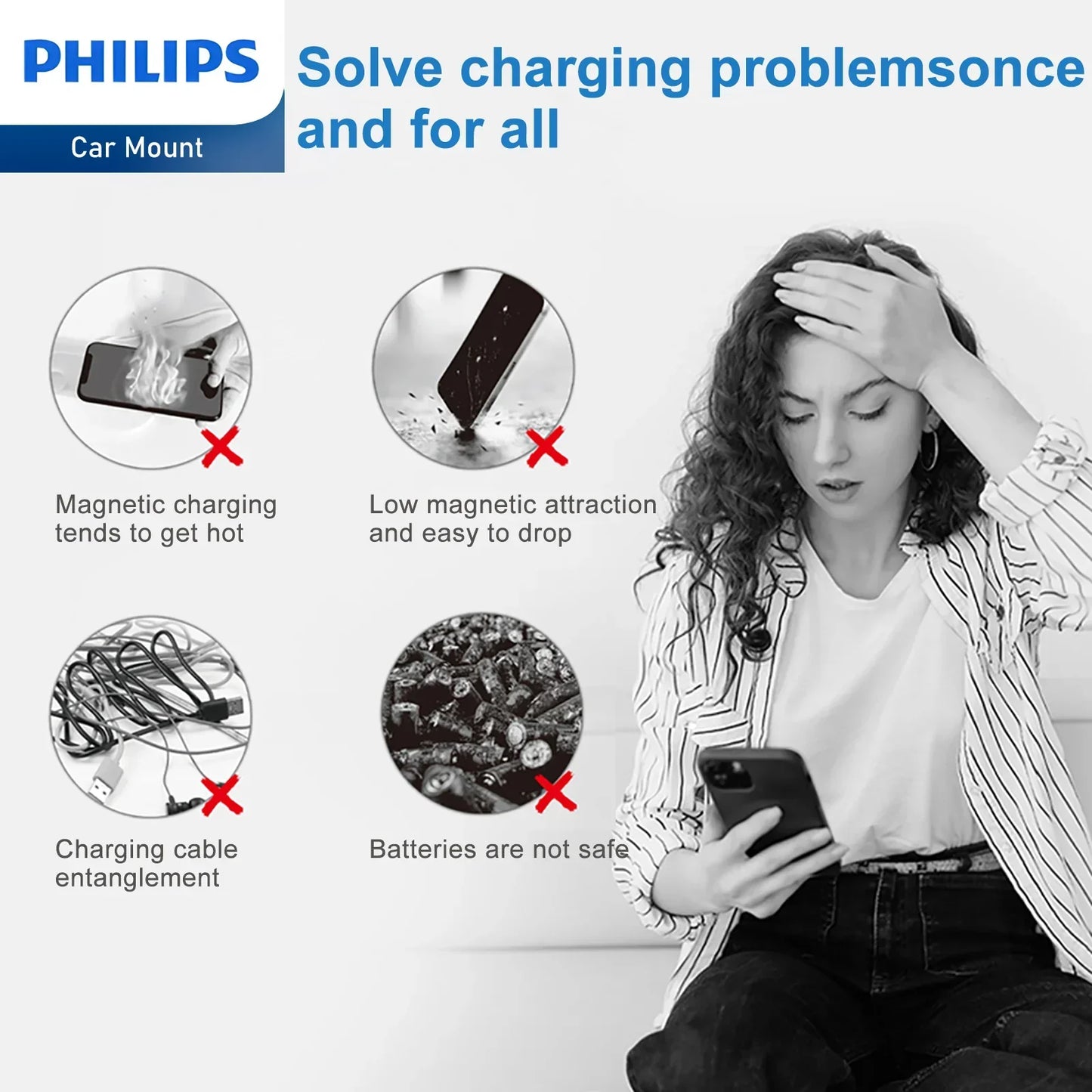 Philips Magnetic Wireless Charger Magsafe Qi Fast 15W Charging Black DLK3539Q $99
