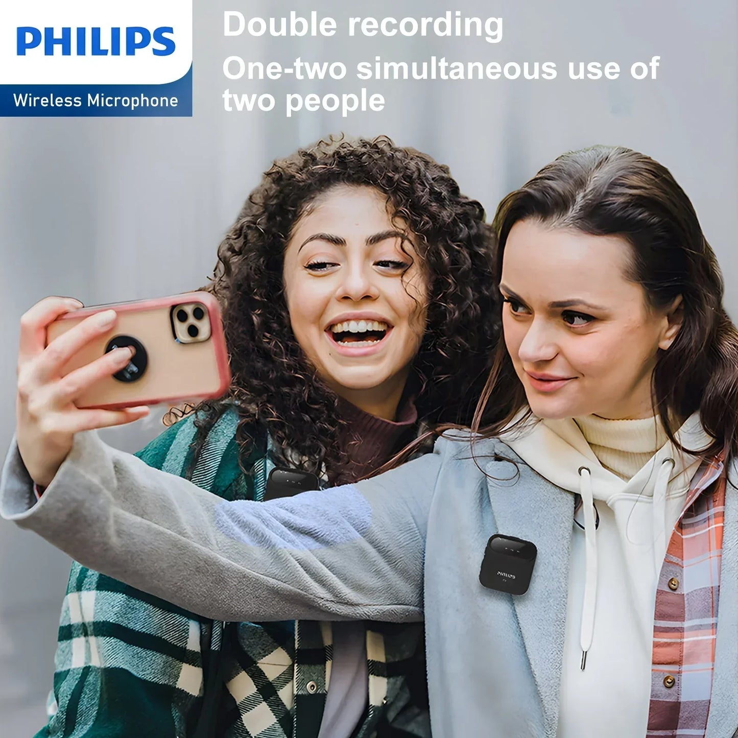 Philips 2.4 GHz Wireless Microphone 360 Sound Collecting Pin Microphone DLM3538C With Charging Case RRP $299