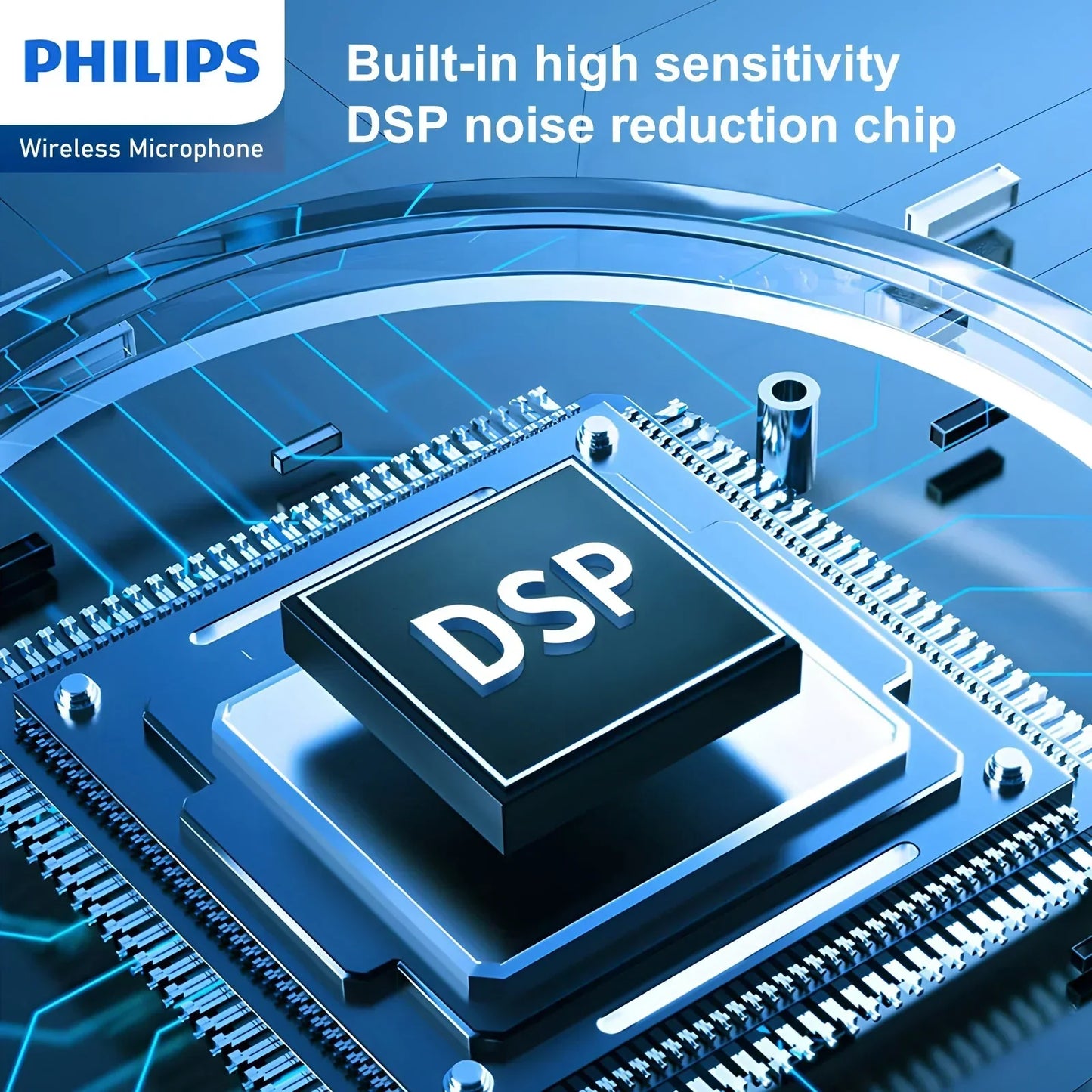 Philips 2.4 GHz Wireless Microphone 360 Sound Collecting Pin Microphone DLM3538C With Charging Case RRP $299
