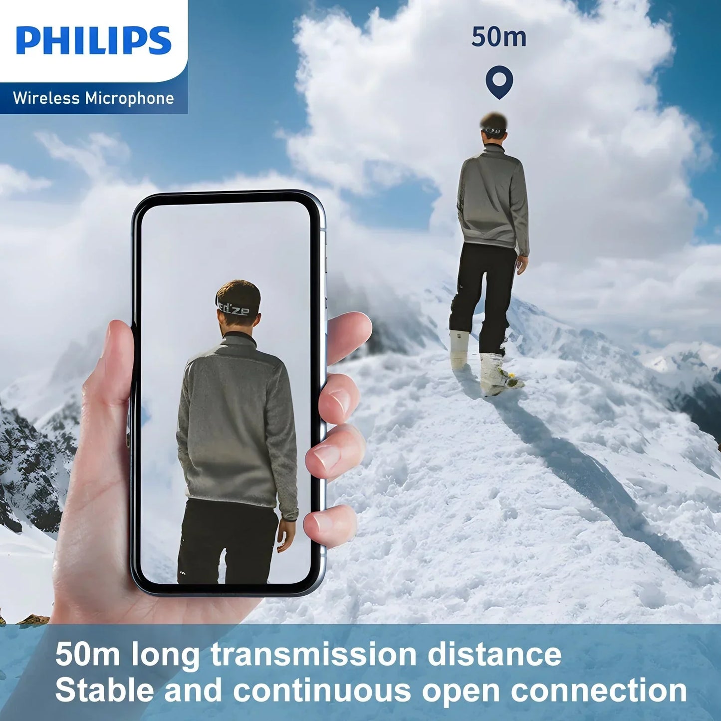 Philips 2.4 GHz Wireless Microphone 360 Sound Collecting Pin Microphone DLM3538C With Charging Case RRP $299