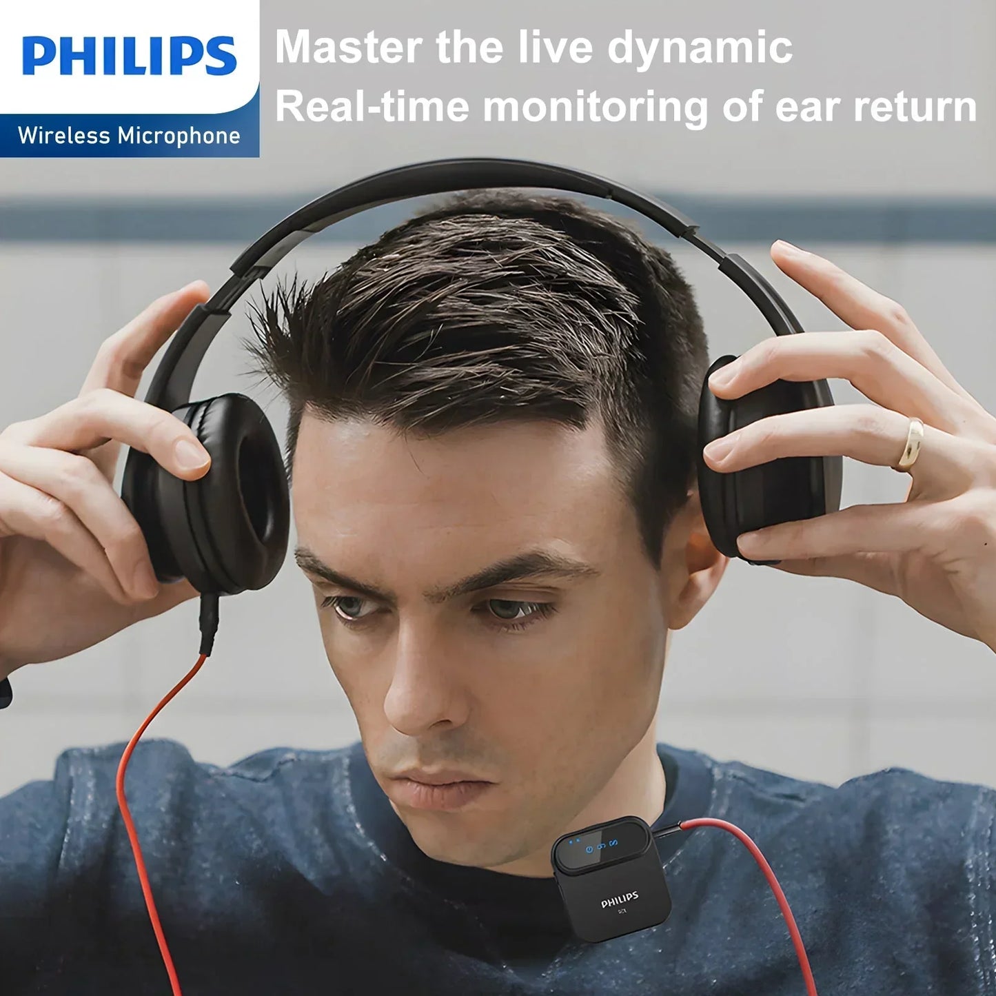 Philips 2.4 GHz Wireless Microphone 360 Sound Collecting Pin Microphone DLM3538C With Charging Case RRP $299