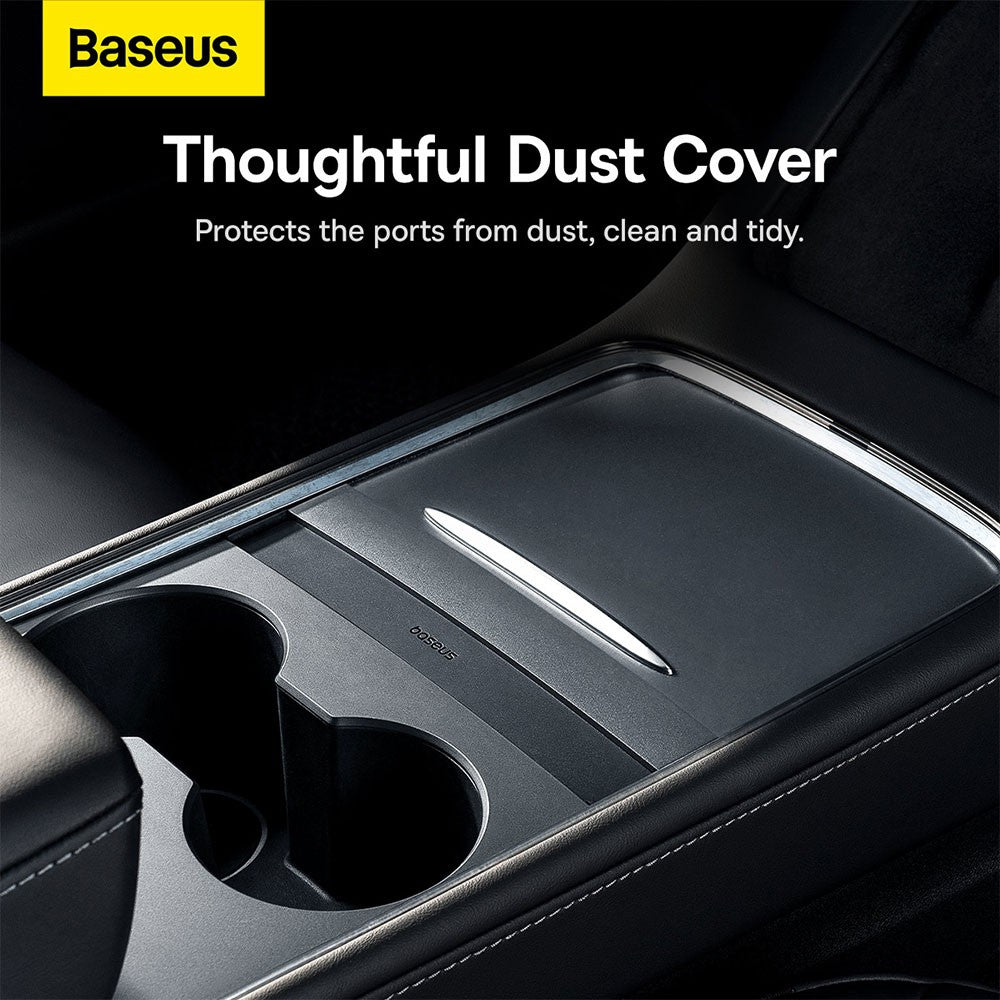 Baseus T-Space Series HUB for Tesla Cars (With a retractable 45W type-C cable)-Cluster Black RRP $179