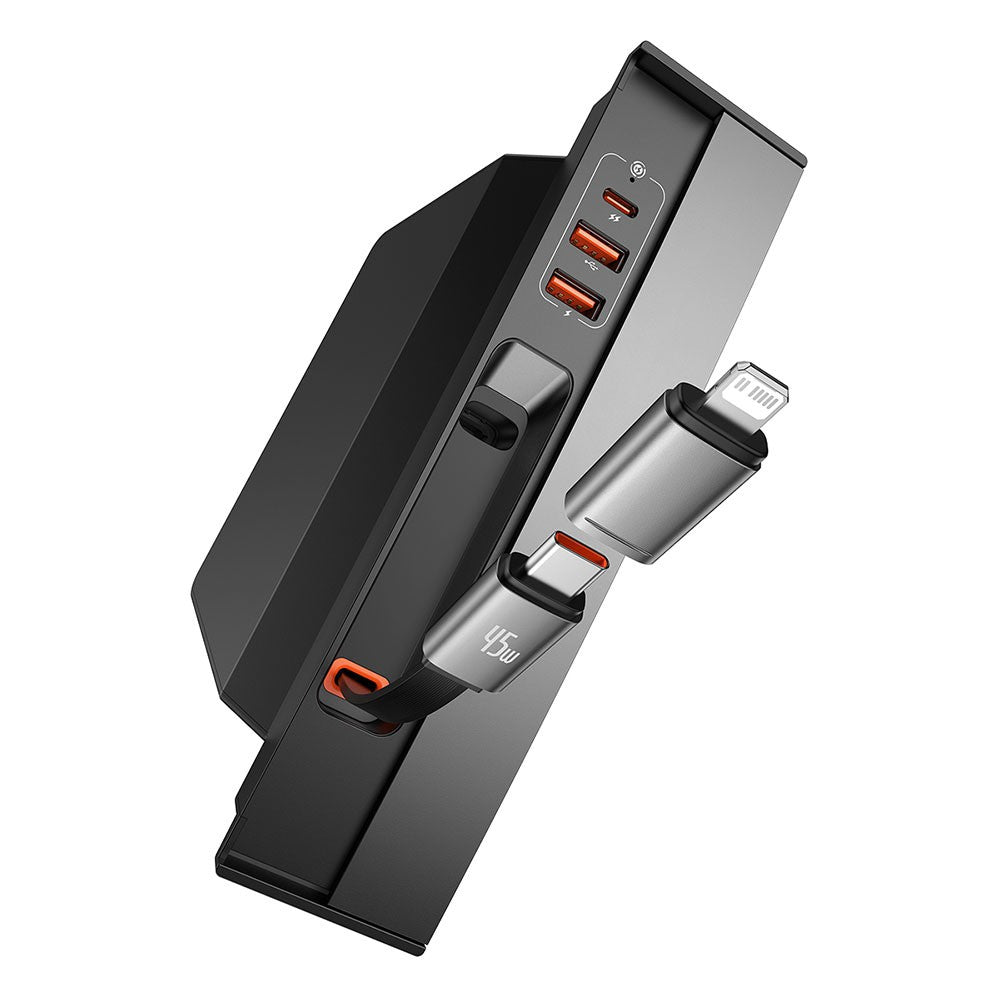 Baseus T-Space Series HUB for Tesla Cars (With a retractable 45W type-C cable)-Cluster Black RRP $179