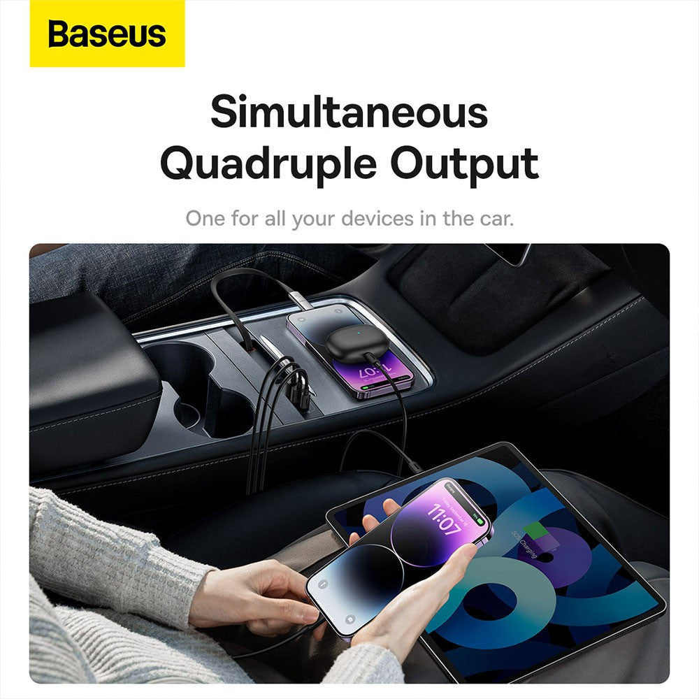 Baseus T-Space Series HUB for Tesla Cars (With a retractable 45W type-C cable)-Cluster Black RRP $179