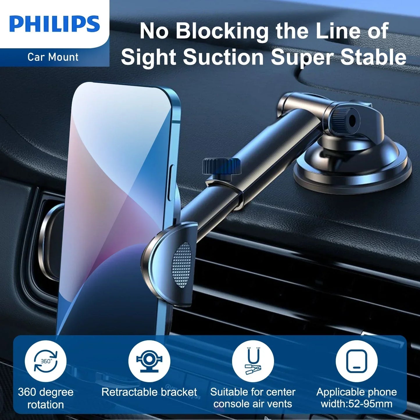 Philips Universal Car Mount Phone Holder (DLK3602) RRP $49