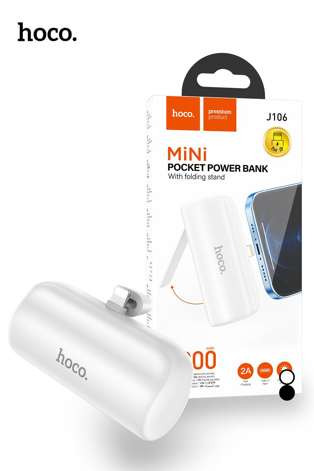 Hoco J106 5000mAh Pocket Power Bank With Lightning Connector RRP $59