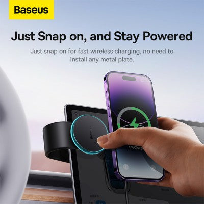 Baseus C02 Pro Series Magnetic Wireless Charging Car Mount-Cluster Black