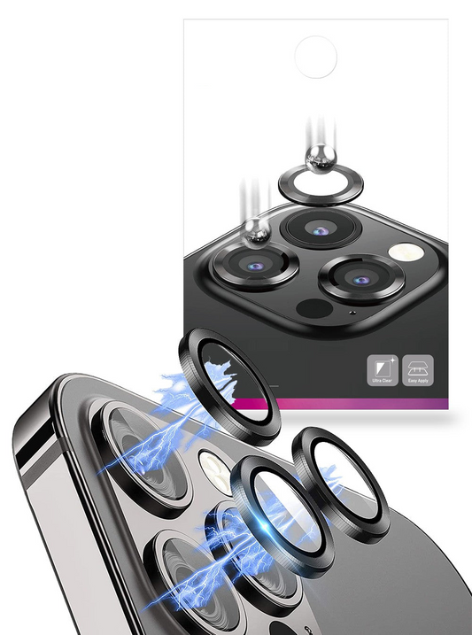 Individual Pack of 10 iPhone BLACKTECH Aluminum Alloy Camera Glass RRP $18 Each x 10