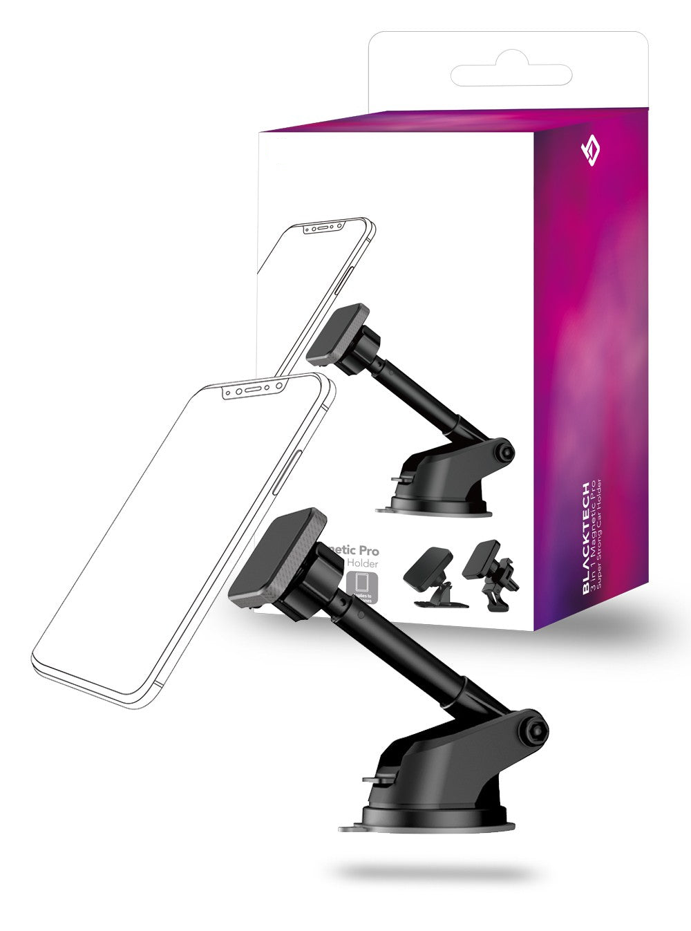 BLACKTECH Super Strong Magnetic Pro 3 in 1 Holder RRP $39