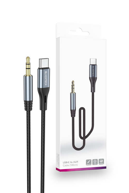 BLACKTECH BL-DUP03C USB-C to AUX Braided Super Tough Cable 100cm RRP $25