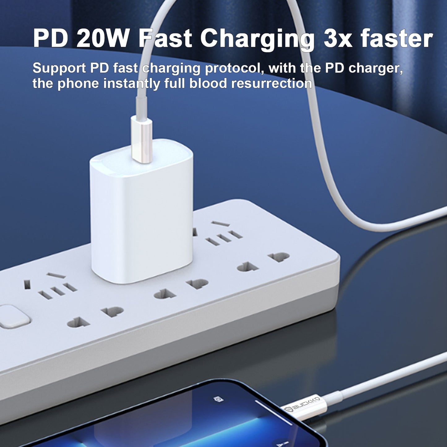 Buckko USB-C To Lightning PD Fast Charging Cable 100cm RRP $18