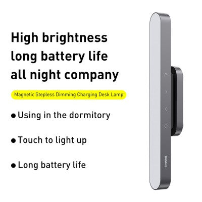 Baseus Magnetic Stepless Dimming Charging Desk Lamp-Deep Gray RRP $59