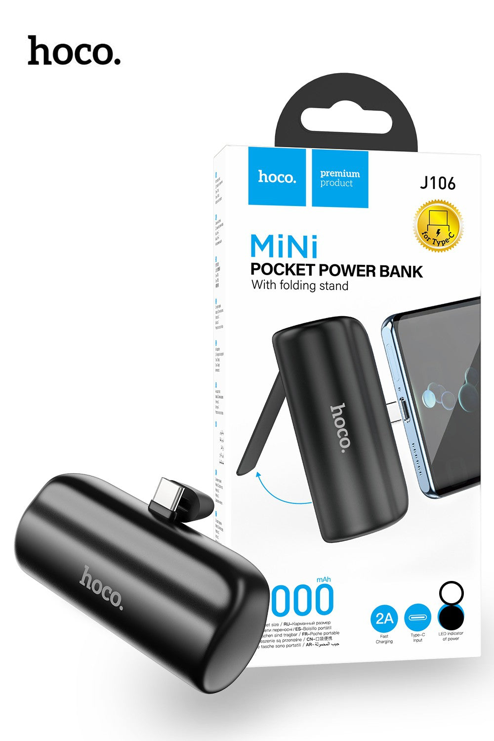 Hoco J106 5000mAh Pocket Power Bank With USB-C Connector RRP $59