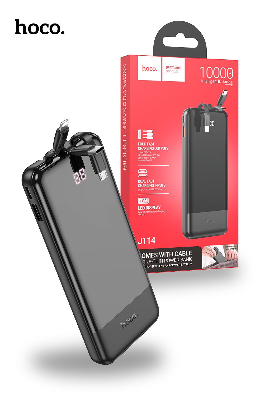 Hoco J114 All Cable and Digital Display 10000mAh Power Bank RRP $79